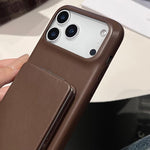 ラムスキンテクスチャーミラーホルダー衝撃吸収スマホケース、iPhone 17 Pro Max用、iPhone 17 Pro用