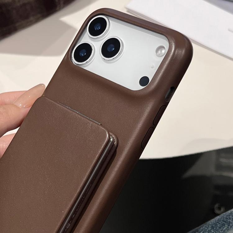 ラムスキンテクスチャーミラーホルダー衝撃吸収スマホケース、iPhone 17 Pro Max用、iPhone 17 Pro用