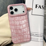 ヴィンテージクロコダイルテクスチャー衝撃吸収ヴィーガンレザースマホケース、iPhone 17 Pro Max用、iPhone 17 Pro用