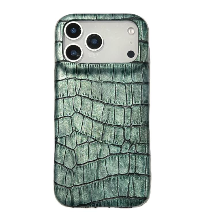 ヴィンテージクロコダイルテクスチャー衝撃吸収ヴィーガンレザースマホケース、iPhone 17 Pro Max用、iPhone 17 Pro用