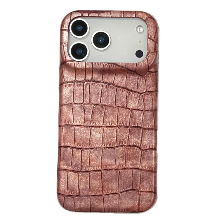 ヴィンテージクロコダイルテクスチャー衝撃吸収ヴィーガンレザースマホケース、iPhone 17 Pro Max用、iPhone 17 Pro用