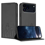 チューリップと蝶柄のマグネット式ヴィーガンレザーiPhoneケース、iPhone 17e / 16e用、iPhone 17 Pro Max用、iPhone 17 Pro用、iPhone 17用