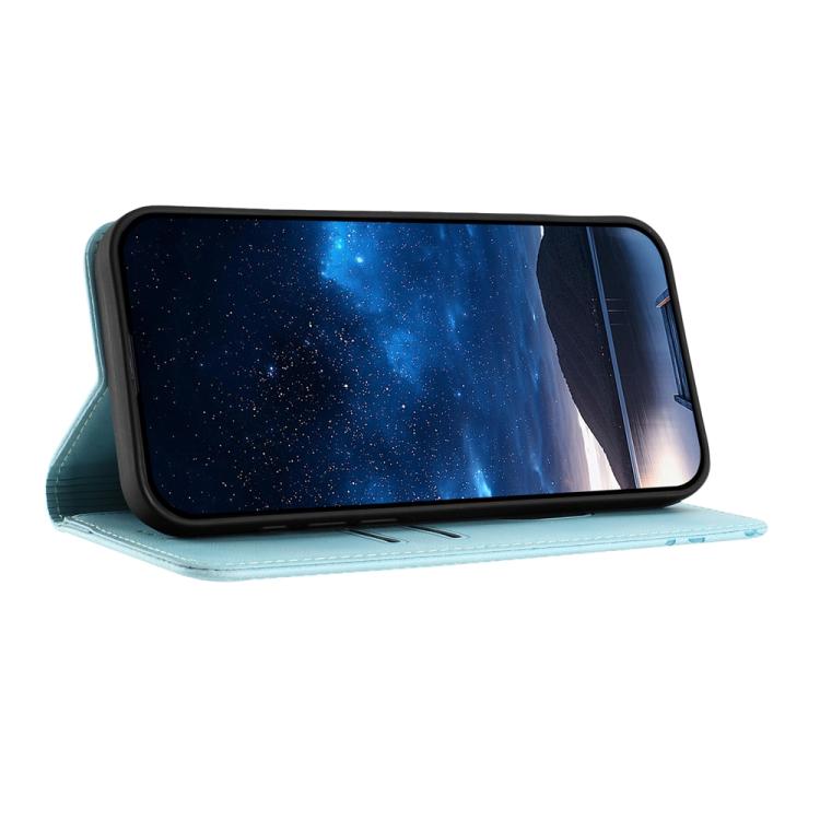 チューリップと蝶柄のマグネット式ヴィーガンレザーiPhoneケース、iPhone Air用、iPhone 16 Pro Max用、iPhone 16 Pro用、iPhone 16 Plus用