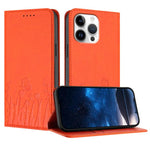 チューリップと蝶柄のマグネット式ヴィーガンレザーiPhoneケース、iPhone Air用、iPhone 16 Pro Max用、iPhone 16 Pro用、iPhone 16 Plus用