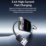 USAMS SJ778 U94 USB to 8pin 2.4A 急速充電データケーブル、USB to 8pin