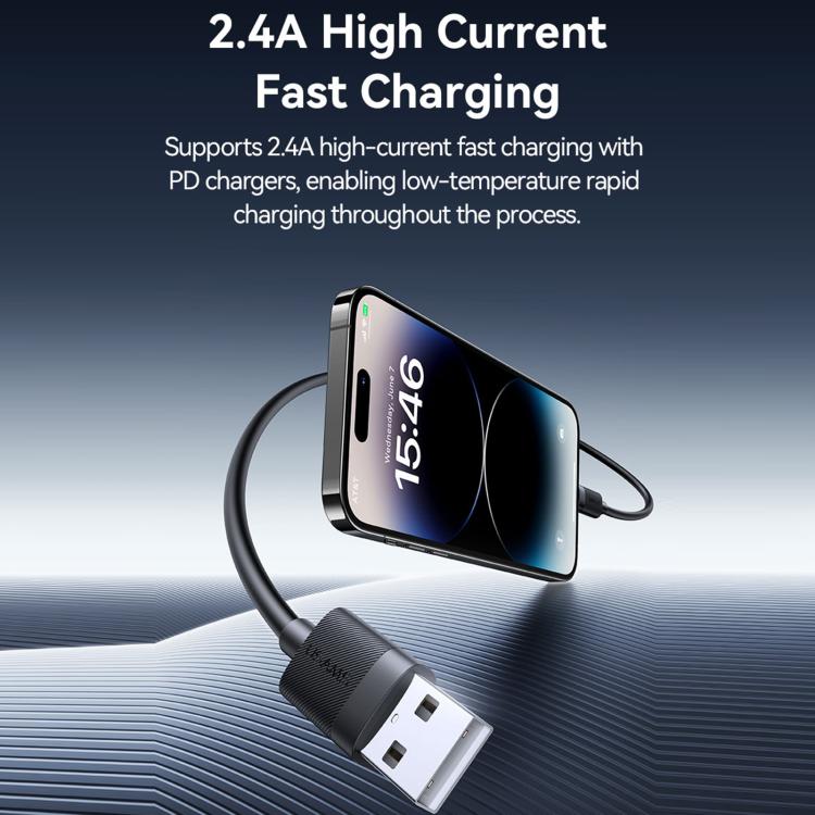 USAMS SJ778 U94 USB to 8pin 2.4A 急速充電データケーブル、USB to 8pin
