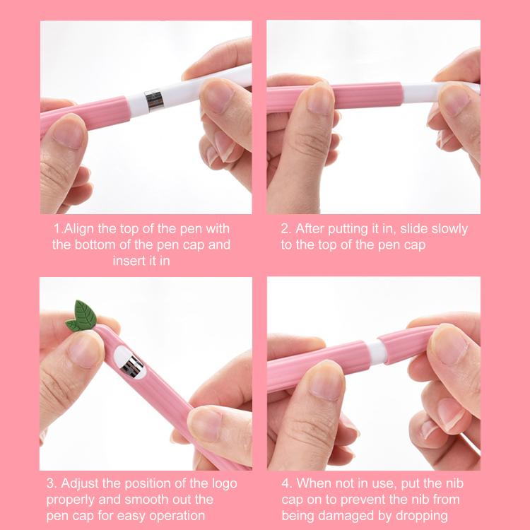 XDcase フルーツ＆ベジタブル滑り止めシリコンスタイラスペンスリーブ、Apple Pencil Pro / 2用
