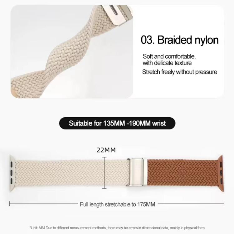 xDfind バックル留めステッチ編みナイロンウォッチバンド、Apple Watch 42 / 44 / 45 / 46 / 49mm用、Apple Watch 38 / 40 / 41 / S10 42mm用