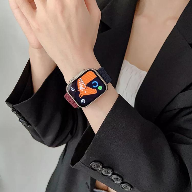 xDfind バックル留めステッチ編みナイロンウォッチバンド、Apple Watch 42 / 44 / 45 / 46 / 49mm用、Apple Watch 38 / 40 / 41 / S10 42mm用