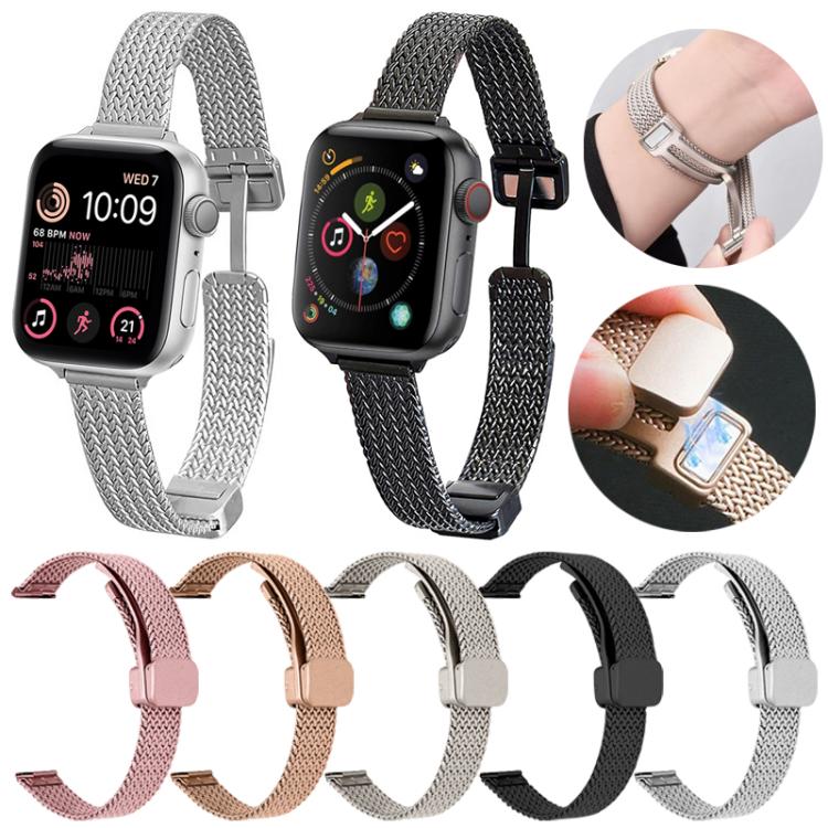 xDfind 小麦の穂 磁気バックル ステンレススチール製ウォッチバンド、Apple Watch 42 / 44 / 45 / 46 / 49mm用、Apple Watch 38 / 40 / 41 / S10 42mm用