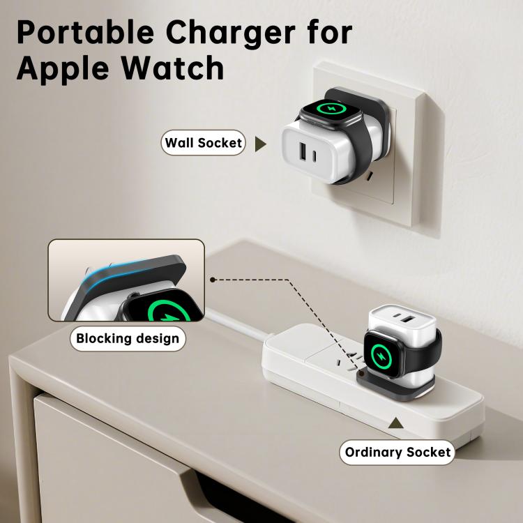 XL-16 3-in-1 20W USB + Type-C 多機能充電器 Apple Watch ワイヤレス充電機能付き、プラグ：USプラグ