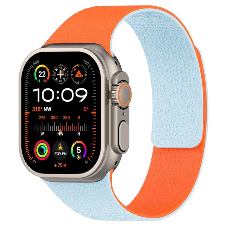 xDfind カラーブロック ライチテクスチャー 磁気シリコンウォッチバンド、Apple Watch 42 / 44 / 45 / 46 / 49mm用、Apple Watch 38 / 40 / 41 / S11 42mm用
