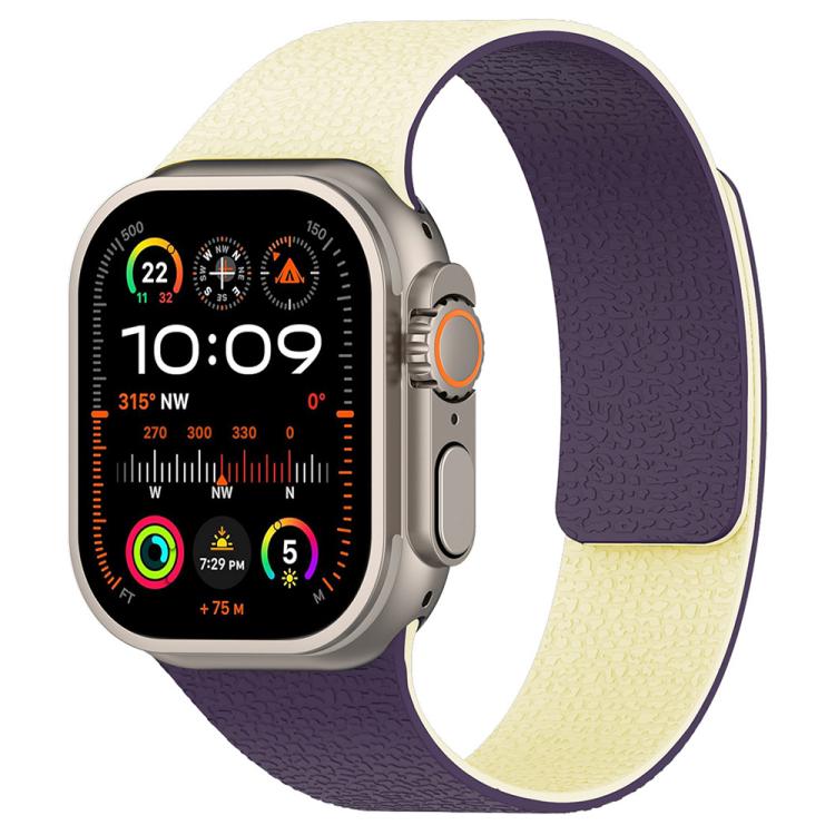 xDfind カラーブロック ライチテクスチャー 磁気シリコンウォッチバンド、Apple Watch 42 / 44 / 45 / 46 / 49mm用、Apple Watch 38 / 40 / 41 / S11 42mm用