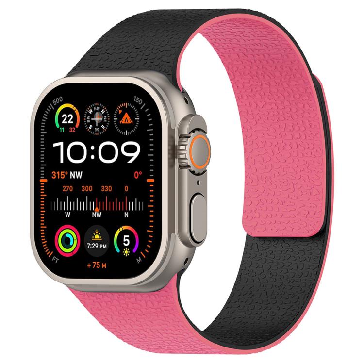 xDfind カラーブロック ライチテクスチャー 磁気シリコンウォッチバンド、Apple Watch 42 / 44 / 45 / 46 / 49mm用、Apple Watch 38 / 40 / 41 / S11 42mm用