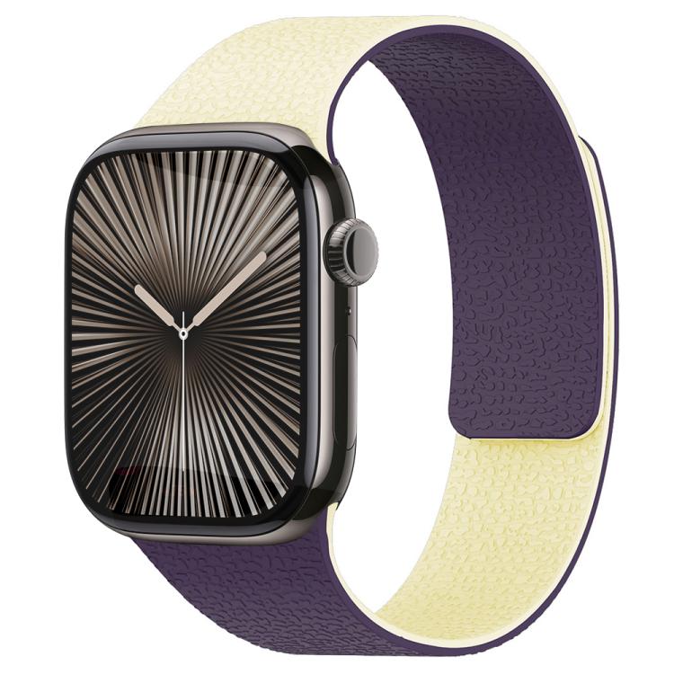 xDfind カラーブロック ライチテクスチャー 磁気シリコンウォッチバンド、Apple Watch 42 / 44 / 45 / 46 / 49mm用、Apple Watch 38 / 40 / 41 / S11 42mm用