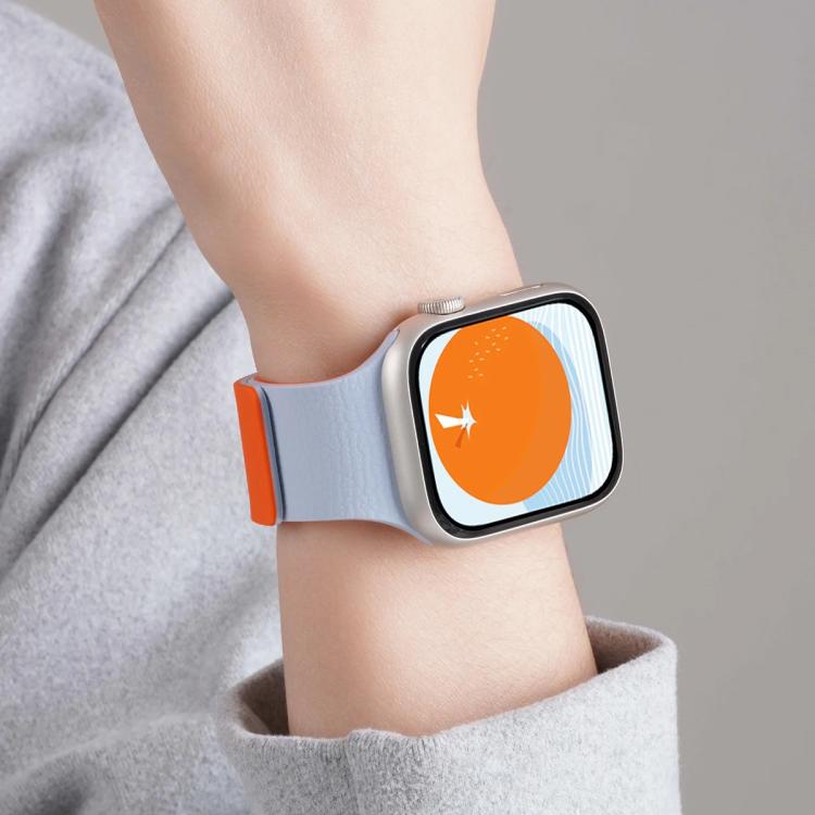 xDfind カラーブロック ライチテクスチャー 磁気シリコンウォッチバンド、Apple Watch 42 / 44 / 45 / 46 / 49mm用、Apple Watch 38 / 40 / 41 / S11 42mm用