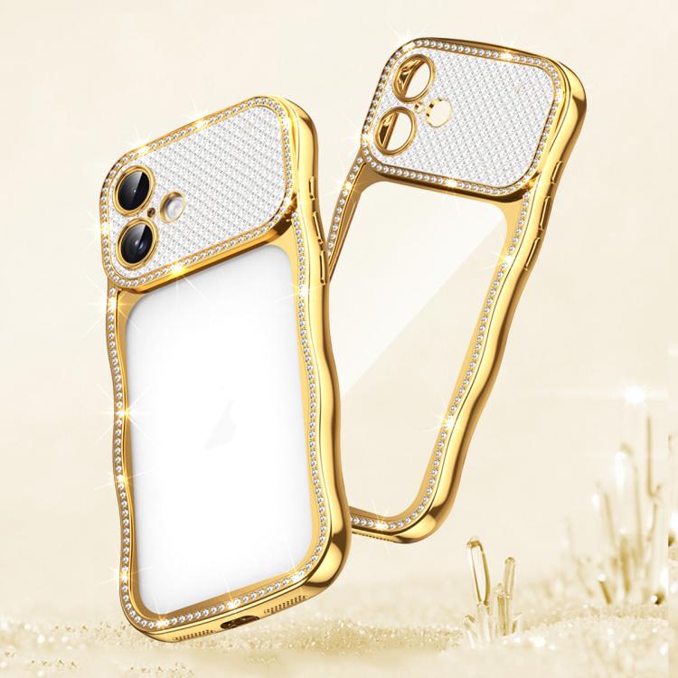 Wave Twisting Star Diamond Shockproof Electroplate TPU Phone Case, For iPhone 17 Pro Max, For iPhone 17 Pro, For iPhone 17, For iPhone 16 Pro Max, For iPhone 16 Pro, For iPhone 16
