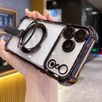 クリスタルシールドリングホルダー TPU＋アクリルマグネット式iPhoneケース、iPhone 17 Pro Max用、iPhone 17 Pro用、iPhone 17用、iPhone Air用、iPhone 16 Pro Max用、iPhone 16 Pro用