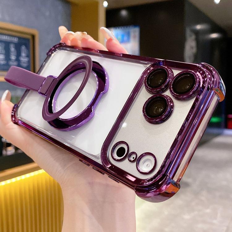 クリスタルシールドリングホルダー TPU＋アクリルマグネット式iPhoneケース、iPhone 17 Pro Max用、iPhone 17 Pro用、iPhone 17用、iPhone Air用、iPhone 16 Pro Max用、iPhone 16 Pro用