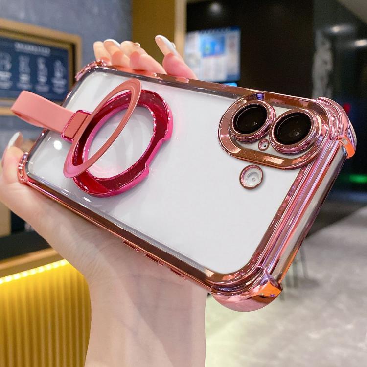 クリスタルシールドリングホルダー TPU＋アクリルマグネット式iPhoneケース、iPhone 16 Plus用、iPhone 16用、iPhone 15 Pro Max用、iPhone 15 Pro用、iPhone 15 Plus用、iPhone 15用