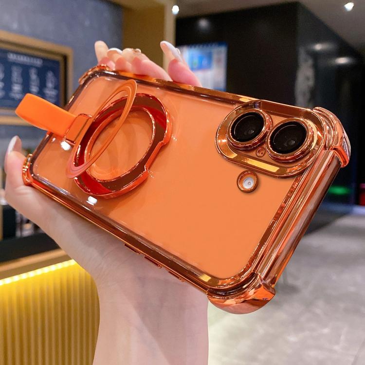 クリスタルシールドリングホルダー TPU＋アクリルマグネット式iPhoneケース、iPhone 16 Plus用、iPhone 16用、iPhone 15 Pro Max用、iPhone 15 Pro用、iPhone 15 Plus用、iPhone 15用