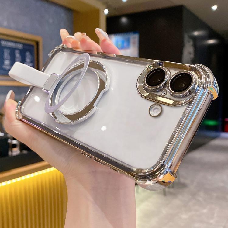 クリスタルシールドリングホルダー TPU＋アクリルマグネット式iPhoneケース、iPhone 16 Plus用、iPhone 16用、iPhone 15 Pro Max用、iPhone 15 Pro用、iPhone 15 Plus用、iPhone 15用