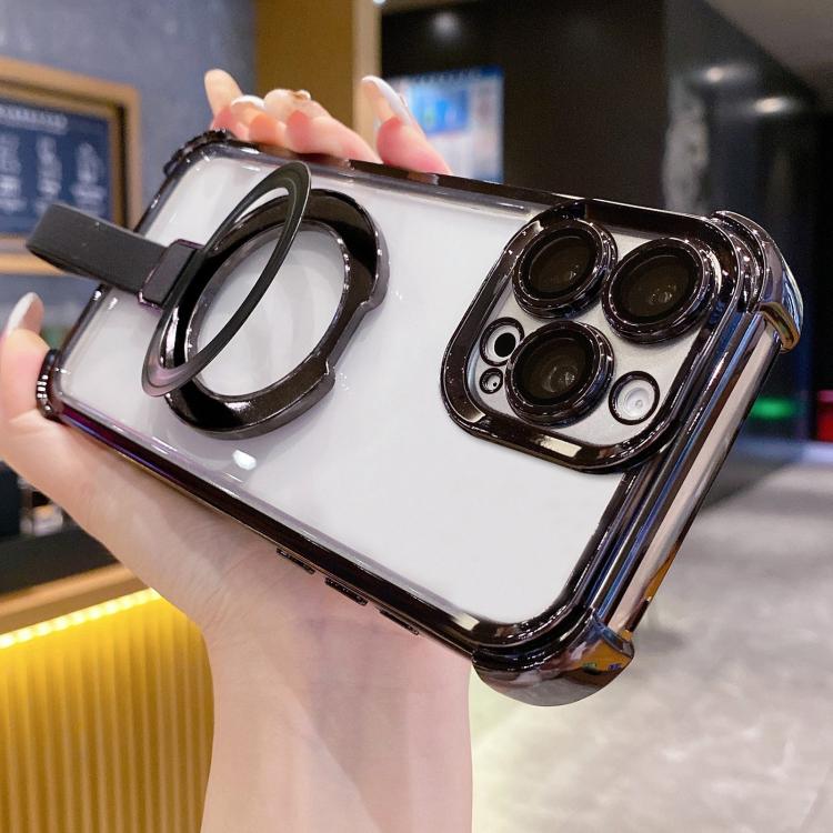 クリスタルシールドリングホルダー TPU＋アクリルマグネット式iPhoneケース、iPhone 16 Plus用、iPhone 16用、iPhone 15 Pro Max用、iPhone 15 Pro用、iPhone 15 Plus用、iPhone 15用