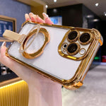 クリスタルシールドリングホルダー TPU＋アクリルマグネット式iPhoneケース、iPhone 16 Plus用、iPhone 16用、iPhone 15 Pro Max用、iPhone 15 Pro用、iPhone 15 Plus用、iPhone 15用