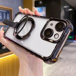 クリスタルシールドリングホルダー TPU＋アクリルマグネット式iPhoneケース、iPhone 14 Plus用、iPhone 14用、iPhone 14 Pro用、iPhone 14 Pro Max用、iPhone 13 Pro Max用、iPhone 13 Pro用
