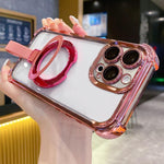 クリスタルシールドリングホルダー TPU＋アクリルマグネット式iPhoneケース、iPhone 14 Plus用、iPhone 14用、iPhone 14 Pro用、iPhone 14 Pro Max用、iPhone 13 Pro Max用、iPhone 13 Pro用