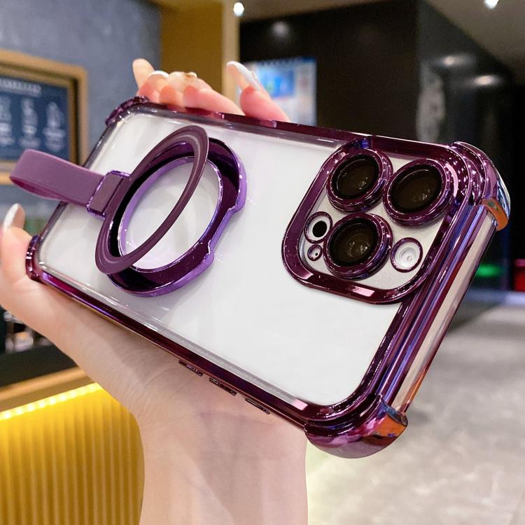 クリスタルシールドリングホルダー TPU＋アクリルマグネット式iPhoneケース、iPhone 14 Plus用、iPhone 14用、iPhone 14 Pro用、iPhone 14 Pro Max用、iPhone 13 Pro Max用、iPhone 13 Pro用