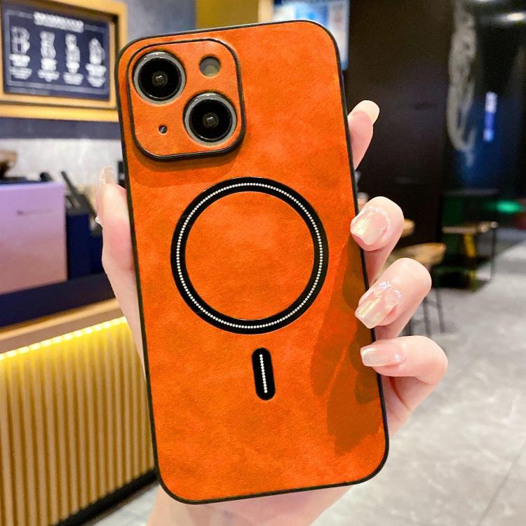 ラムスキンフェイクレザーマグネットスマホケース、iPhone 14 Pro Max用、iPhone 13 Pro Max用、iPhone 13 Pro用、iPhone 13用、iPhone 12用、iPhone 12 Pro Max用、iPhone 12 Pro用、iPhone 11 Pro Max用