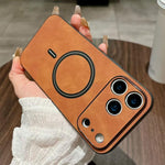 ラムスキン フェイクレザー 磁気携帯電話ケース、iPhone 17e / 16e用、iPhone 17 Pro Max用、iPhone 17 Pro用、iPhone 17用、iPhone Air用、iPhone 16 Pro Max用、iPhone 16 Pro用、iPhone 16 Plus用
