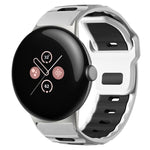 xDfind フラットヘッド二色シリコンウォッチバンド、Google Pixel Watch 4 / 3 / 2 / 1 41mm用