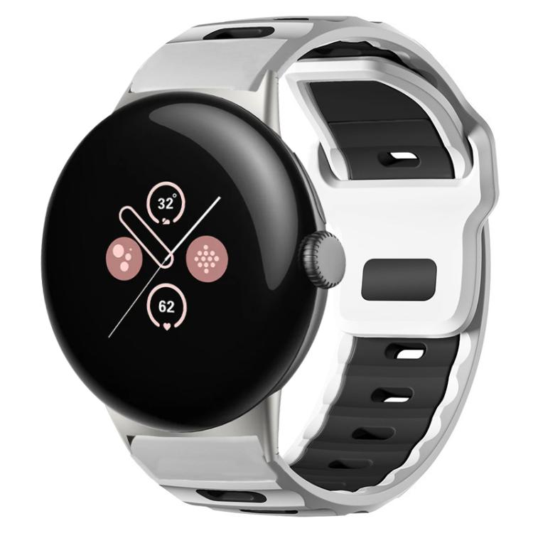 xDfind フラットヘッド二色シリコンウォッチバンド、Google Pixel Watch 4 / 3 / 2 / 1 41mm用