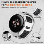 xDfind フラットヘッド二色シリコンウォッチバンド、Google Pixel Watch 4 / 3 / 2 / 1 41mm用