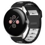 xDfind フラットヘッド二色シリコンウォッチバンド、Google Pixel Watch 4 / 3 / 2 / 1 41mm用