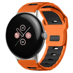 xDfind フラットヘッド二色シリコンウォッチバンド、Google Pixel Watch 4 / 3 / 2 / 1 41mm用