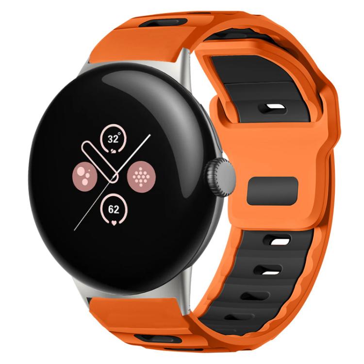 xDfind フラットヘッド二色シリコンウォッチバンド、Google Pixel Watch 4 / 3 / 2 / 1 41mm用