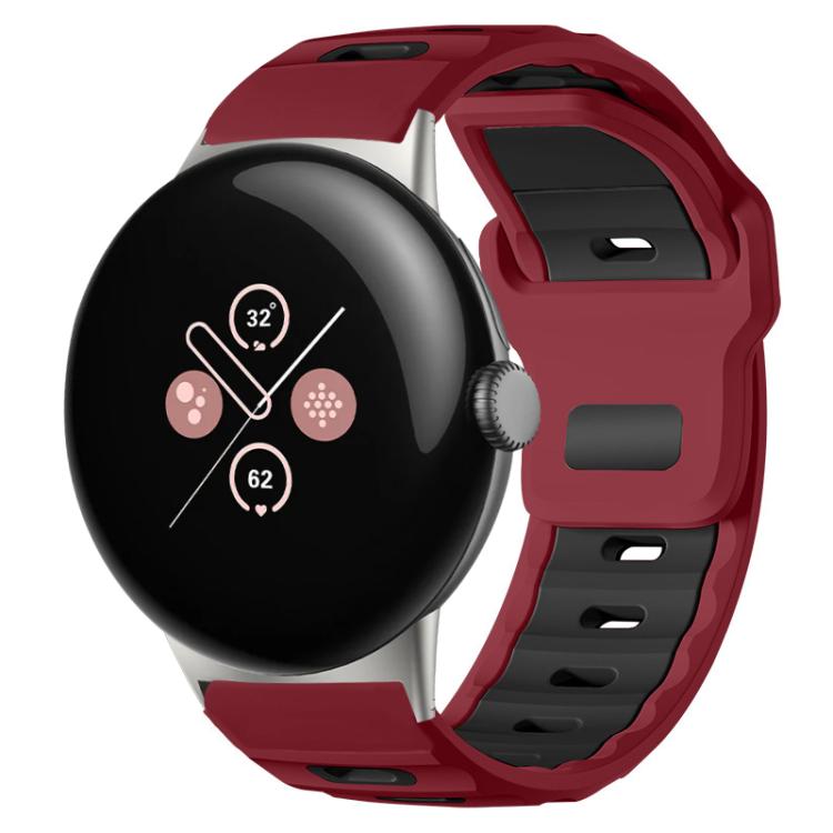 xDfind フラットヘッド二色シリコンウォッチバンド、Google Pixel Watch 4 / 3 / 2 / 1 41mm用