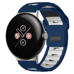 xDfind フラットヘッド二色シリコンウォッチバンド、Google Pixel Watch 4 / 3 / 2 / 1 41mm用