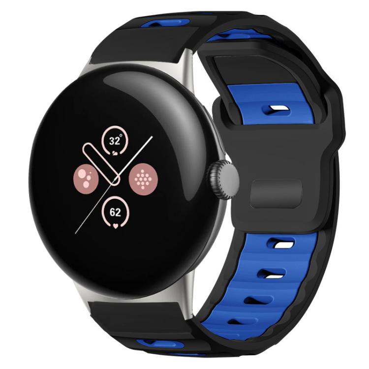 xDfind フラットヘッド二色シリコンウォッチバンド、Google Pixel Watch 4 / 3 / 2 / 1 41mm用
