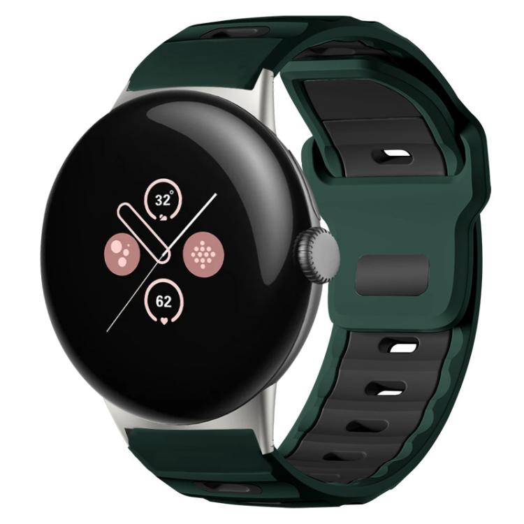 xDfind フラットヘッド二色シリコンウォッチバンド、Google Pixel Watch 4 / 3 / 2 / 1 41mm用