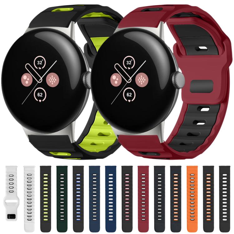 xDfind フラットヘッド二色シリコンウォッチバンド、Google Pixel Watch 4 / 3 / 2 / 1 41mm用