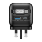 Havit UC250 35W 3-in-1 GaN トラベル充電器 Type-C巻き取りケーブル付き、UC250（UKプラグ）