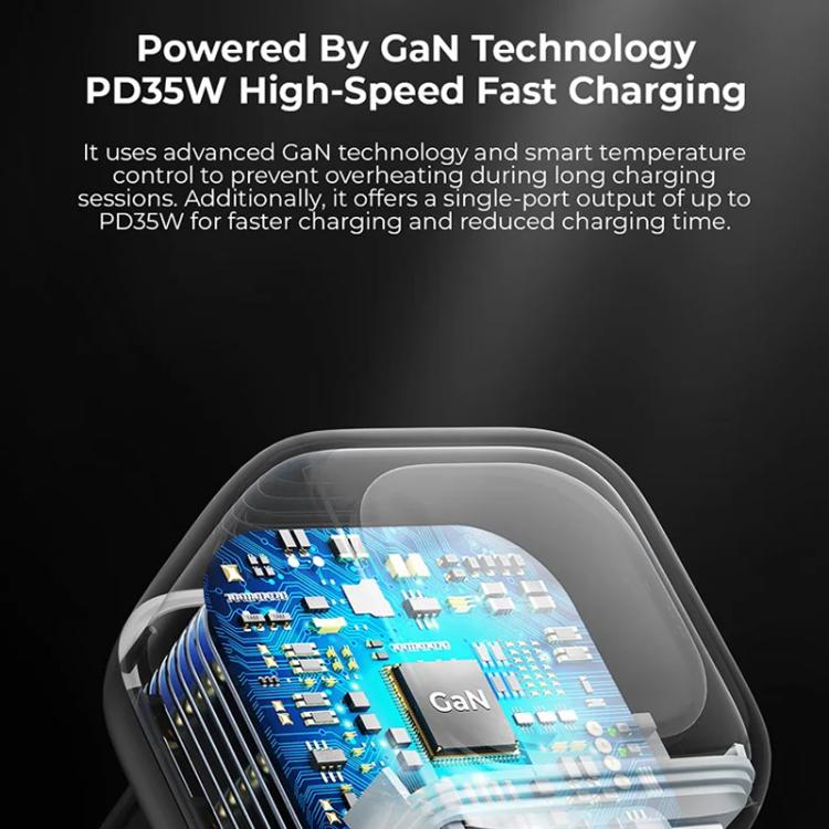 Havit UC250 35W 3-in-1 GaN トラベル充電器 Type-C巻き取りケーブル付き、UC250（UKプラグ）