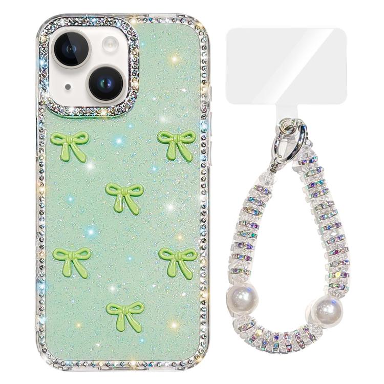 Sparkling IMD Colorful Bow Phone Case with Bracelet, For iPhone 13 Pro, For iPhone 13