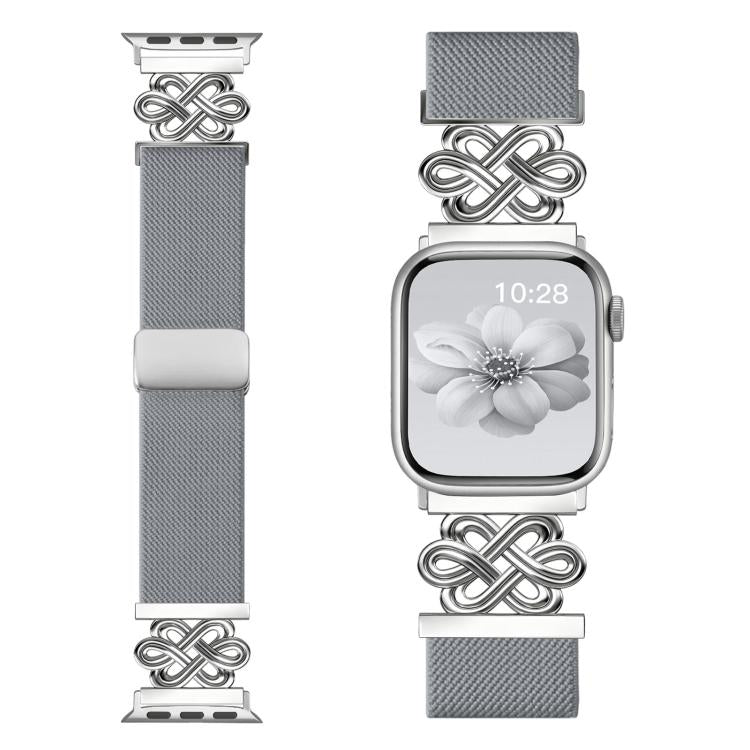 xDfind 中国結びナイロン編み磁気バックルウォッチバンド、Apple Watch 42 / 44 / 45 / 46 / 49mm用、Apple Watch 38 / 40 / 41 / S11 42mm用
