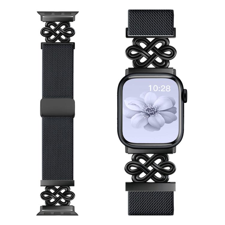 xDfind 中国結びナイロン編み磁気バックルウォッチバンド、Apple Watch 42 / 44 / 45 / 46 / 49mm用、Apple Watch 38 / 40 / 41 / S11 42mm用