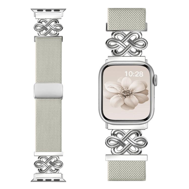 xDfind 中国結びナイロン編み磁気バックルウォッチバンド、Apple Watch 42 / 44 / 45 / 46 / 49mm用、Apple Watch 38 / 40 / 41 / S11 42mm用